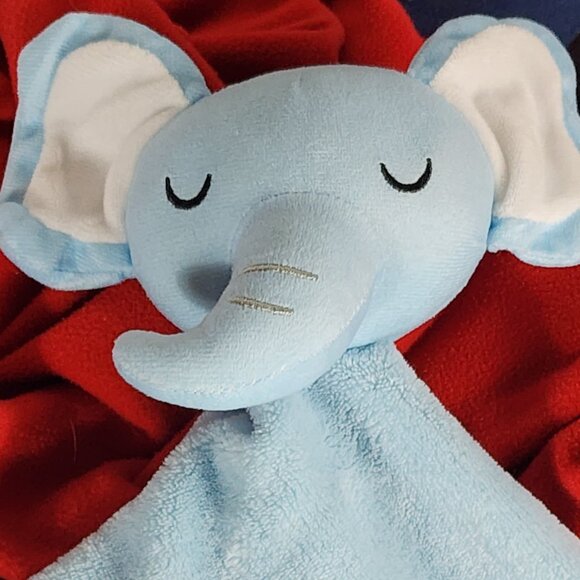 BabyCo LLC Angel Dear Blue Napping Polyester 15"x15" Elephant Baby Blanket - Picture 2 of 16